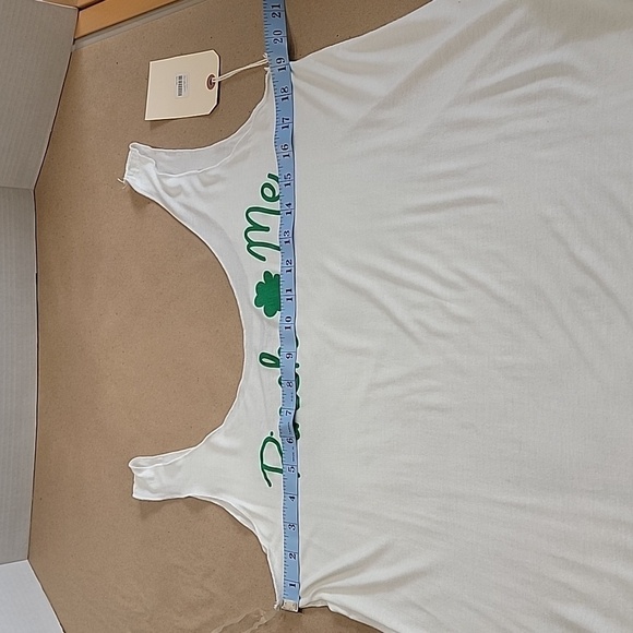 Sweet Claire, Size L, NEW with Tags White Tank Top "Pinch Me" - Picture 8 of 11